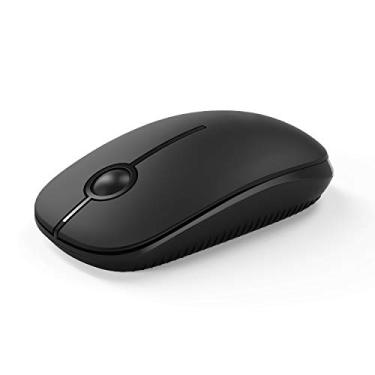 Imagem de Vssoplor Mouse sem fio, mouse portátil fino de 2,4 G com nano receptor para notebook, PC, laptop, computador - preto
