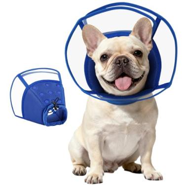 Imagem de Kuoser Coleira de cone para cães com acolchoamento macio para parar de lamber, cones macios ajustáveis para cães pequenos e médios após a cirurgia, coleira de recuperação respirável para animais de
