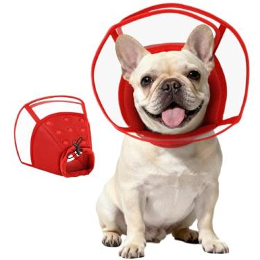 Imagem de Kuoser Coleira de cone para cães com acolchoamento macio para parar de lamber, cones macios ajustáveis para cães pequenos e médios após a cirurgia, coleira de recuperação respirável para animais de