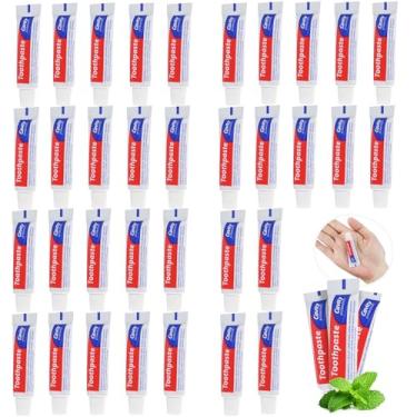 Imagem de HAIFOTRVA Pasta de dente descartável extra pequena com 100 tubos, pasta de dente descartável extra pequena para hotéis, hóspedes, sem-teto, caridade