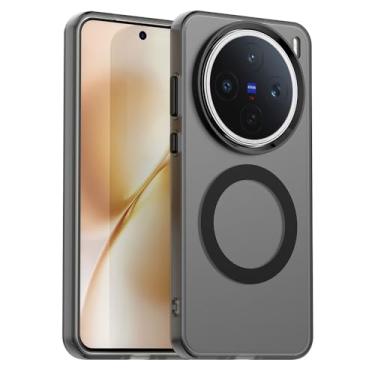 Imagem de Pzwoxukhov Capa compatível com Vivo X200s 5G, compatível com Magsafe, capa magnética à prova de choque, compatível com Vivo X200s 5G capa preta