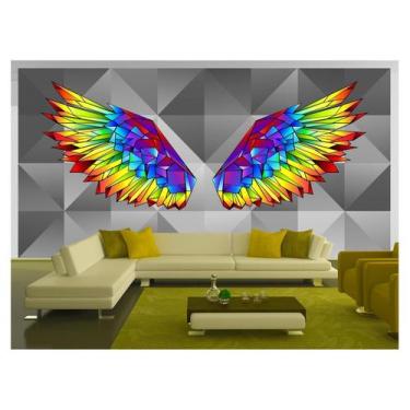 Imagem de Papel De Parede 3D Arte Asas Selfie Insta Cores 3,5M Tra257 - Você Dec