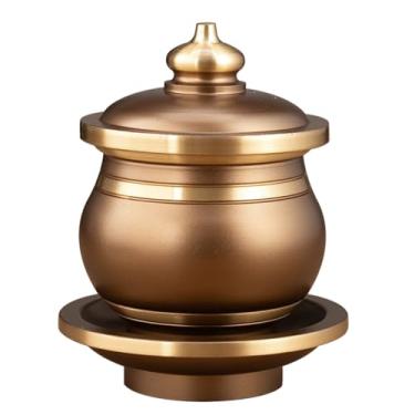 Imagem de FENNYYAR Copo de água buda de oferta de cobre puro, 8 cm, copo de água sagrada do deus da riqueza doméstica