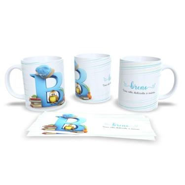 Imagem de Caneca Personalizada Professor com Coruja, Cerâmica Branca, Design Educacional, Uma Vida Dedicada a Ensinar (b)