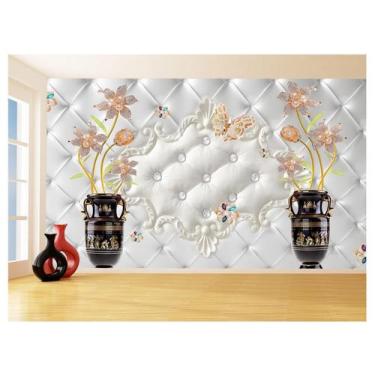 Imagem de Papel De Parede 3D Floral Textura Sala Flores 3,5M Xfl363 - Você Decor