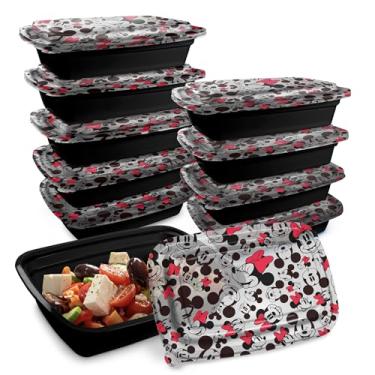 Imagem de Recipientes Disney Meal Prep – 20 peças reutilizáveis para alimentos com tampas – Seguro para freezer, micro-ondas e lava-louças – com Mickey e Minnie, Lilo & Stitch – Recipientes para alimentos para