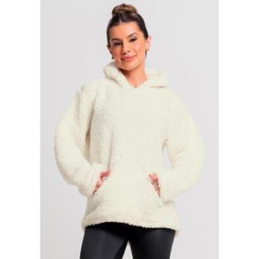 Imagem de Casaco Flanelado Feminino Capuz Bolso Teddy Peluciado Mvb Modas-Feminino