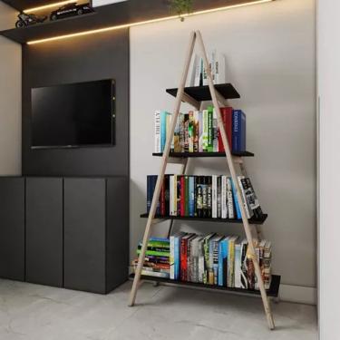 Imagem de Estante Suporte Mdp Preta Jardim Vertical Vasos Suculentas