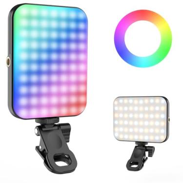 Imagem de Luz magnética de Selfie RGB para iPhone: 95 luzes recarregáveis de telefone led, luz de anel portátil para imagem de câmera, foto de maquilhagem, reuniões de zoom, TikTok, Vlog