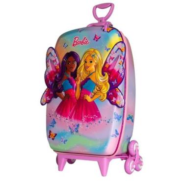 Imagem de Mala Infantil Fada 3D com Rodinhas, Multicolorida, 50x20x26cm, 20 Litros, 3 Rodas, EVA e Poliéster