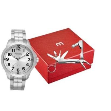 Imagem de Relógio Masculino Mondaine Casual Prata Com Kit 99686G0MVNE1K2-Masculino