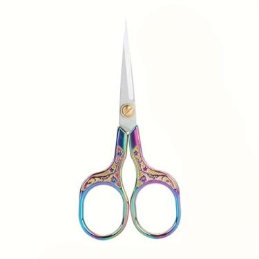 Imagem de 1 conjunto de tesouras de costura de aço inoxidável com inspiração vintage para tecido e linha, corte preciso, multicolorido