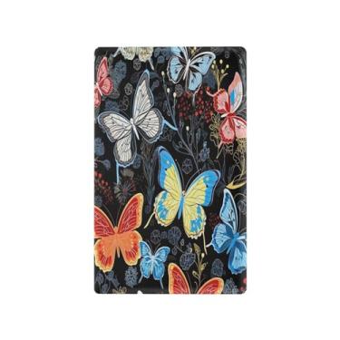 Imagem de Wassud Placa de cobertura para interruptor de luz, borboletas e flores, interruptor único, capas de tomada, placa de parede, decoração de casa, sala de estar, quarto, decoração