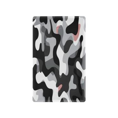 Imagem de Wassud Placa de cobertura para interruptor de luz, 1 capa de tomada em branco, placa de parede, preto e branco, camuflagem, decoração de casa, sala de estar, quarto, decoração