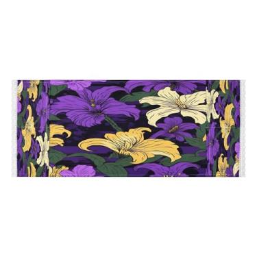 Imagem de Wassud Flores em fundo preto, capas de lavadora e secadora, protetor de lavadora com sacos de armazenamento, capa de geladeira à prova de poeira com bolsos para lavanderia doméstica, cozinha, 120 x 55