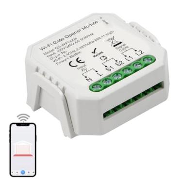 Imagem de Alpha Smart Garage & Gate Opener com geofencing, controle remoto WiFi com aplicativo, funciona com Alexa, Google Home and Assistant, abridor de porta sem fio, alerta de porta, sem necessidade de hub