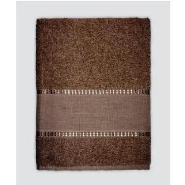 Imagem de 1 Toalha De Banho Barra Para Bordar Ponto Cruz 65X130 Marrom - Dugu