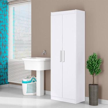 Imagem de Armário Multiuso 183cm Lavanderia 4 Prateleiras Rita A09 - D`rossi Branco