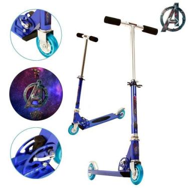 Imagem de Patinete Vingadores para Criança Duas Rodas Masculino Azul - DM Radica