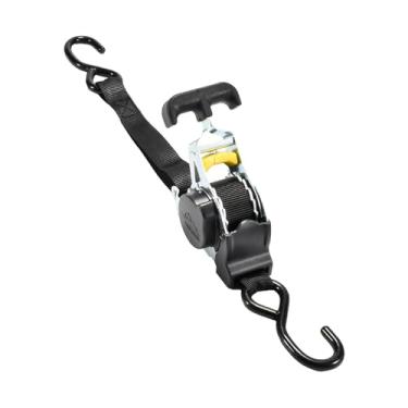 Imagem de KiBcsLic Cinta de amarração retrátil com catraca, em poliéster premium de alto desempenho, com gancho de fácil retração, ideal para carga, e barcos.