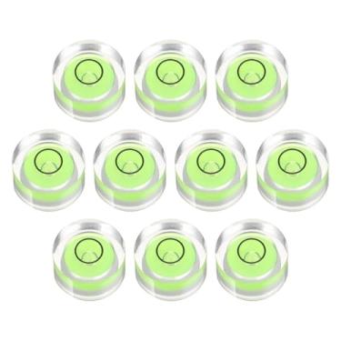 Imagem de PATIKIL 10 peças de nível de bolha redonda 13 x 7 mm mini circular Bullseye Spirit Levels ferramentas de layout para nivelar câmera tripé telescópio oficina toca-discos quadro de fotos, verde