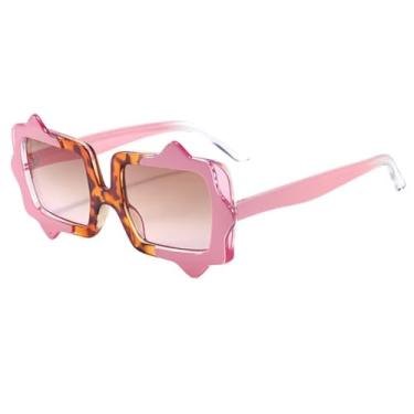 Imagem de Óculos de Sol Candy Color Masculino Feminino Moda UV400 Feminino Degradê (Marrom Rosa)