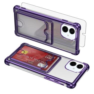 Imagem de Asuwish Capa de celular para Samsung Galaxy A06 5G Slot Cell Cover com protetor de tela de vidro temperado e resistente à prova de choque híbrido suporte de cartão rígido acessórios Ao6 A 06 4G LTE