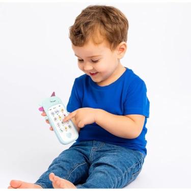 Imagem de Celular Infantil Mordedor Para Bebê Telefone Musical Interativo Educativo Diversão Prendizado E Alívio Para A Dentição Em Um Só Brinquedo(Cor Azul)