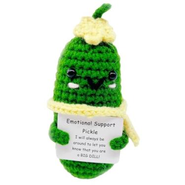 Imagem de Pickle – Boneca engraçada de crochê de tricô, suporte emocional, brinquedo de pelúcia engraçado para melhores amigos amantes