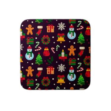 Imagem de Ladrilho Decorativo de Cerâmica Natalino com Estampa Itens de Natal