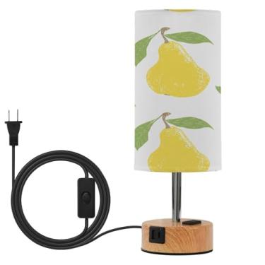 Imagem de Wassud Candeeiro de mesa de cabeceira Yellow Pears Touch com 3 temperaturas de cor, luminária de mesa moderna com forro de sombra que cuida dos olhos candeeiro de mesa para sala de estar, quarto