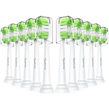 Imagem de Toptheway Cabeças de escova de dentes de substituição compatíveis com a maioria das escovas de dentes elétricas Phillips Sonicare, pacote com 10