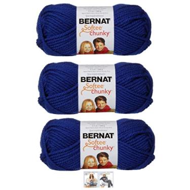 Imagem de Conjunto de fios grossos Bernat Softee Super volumoso calibre 6, 3 novelos (azul royal)