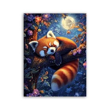 Imagem de Wergund 5D DIY Diamond Art Guaxinim, kits de arte de diamante para adultos, animal, pintura de diamante, broca completa, cristal, strass, bordado, ponto cruz, artes, artesanato, lona, decoração de