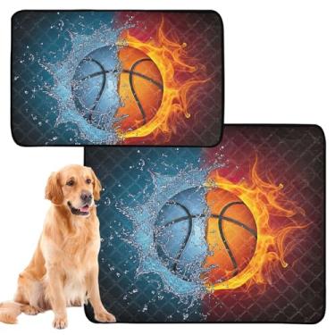 Imagem de TSENQUE Tapetes laváveis para cães de estimação, impermeável, cercadinho de basquete com água dividida, fogo, pequenino, absorvente para cães, pequeno, pacote com 3