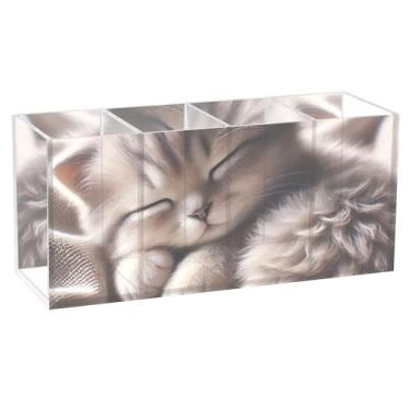 Imagem de TSENQUE Porta-canetas para decoração de mesa de acrílico para artesanato, organizador de copos e escritório para decoração de mesa