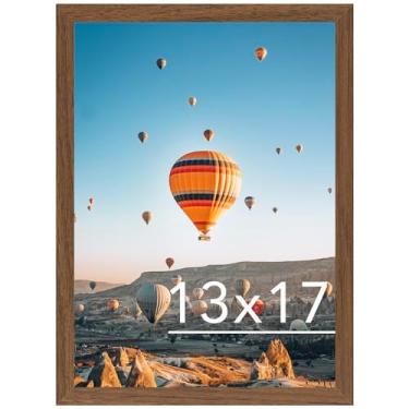 Imagem de JCJMY Moldura marrom de 33 x 43 cm para pendurar na parede, horizontal ou verticalmente, porta-retratos de galeria de 33 x 43 cm com acrílico resistente a estilhaçamento, marrom