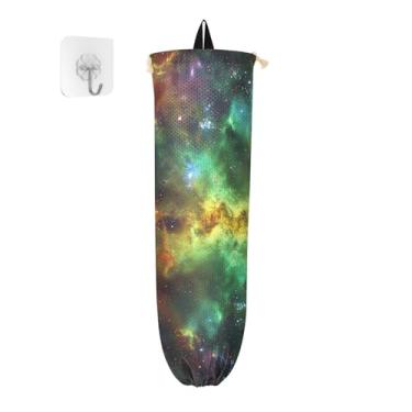 Imagem de Nebulosa complexa com suportes de saco de plástico coloridos, suportes de saco de plástico para suporte de parede de sacolas de supermercado, protetor de saco de compras de plástico