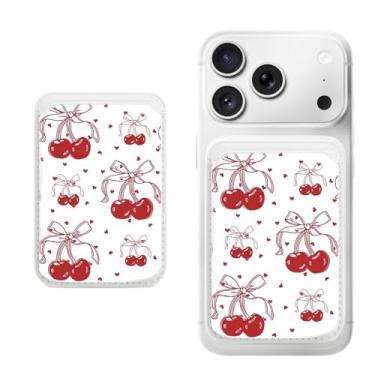 Imagem de Porta-cartão magnético para iPhone, capa fina de couro PU, capa para cartão, capa traseira para cartão, acessório de telefone fofo