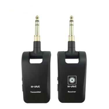 Imagem de M-VAVE VEDO Sistema de Transmissão Sem Fio 2.4GHz para Instrumentos Musicais, Áudio 24bit/48KHz, Baixa Latência <12ms, Alcance de 30m, Bateria Recarregável, Conector Giratório 280°, Compatível Violão