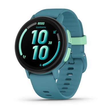 Imagem de Garmin Bounce 2, Smartwatch infantil com recursos de rastreamento de chamadas, mensagens e localização, turquesa