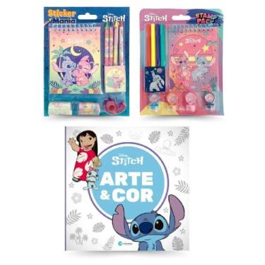 Imagem de Kit Disney - Sticker Mania - Stitch + Stamp Pack - Stitch + Arte e Cor