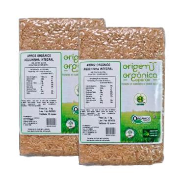 Imagem de Kit 2X: Arroz Agulhinha Longo Integral Vácuo Origem Orgânica 1kg