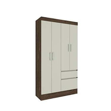 Imagem de Roupeiro 4 Ptas Oregon Cumaru Rustic/Off White - Tcil Móveis