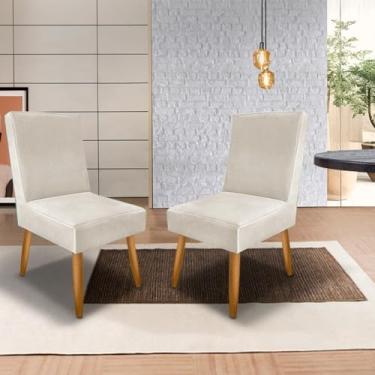 Imagem de Kit 2 Cadeiras Modernas para Cozinha e Sala de Jantar - Design Contemporâneo e Confortável(Bege)