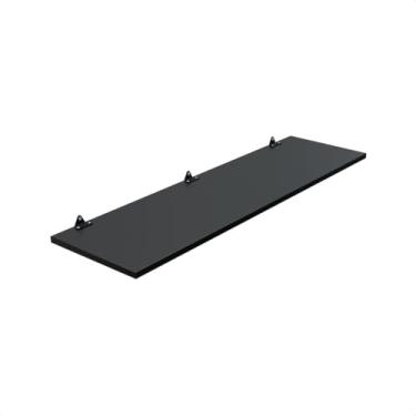 Imagem de Prateleira Preta 90x30 Com Suporte Flutuante Mdf Preto Cozinha Quarto Banheiro Sala