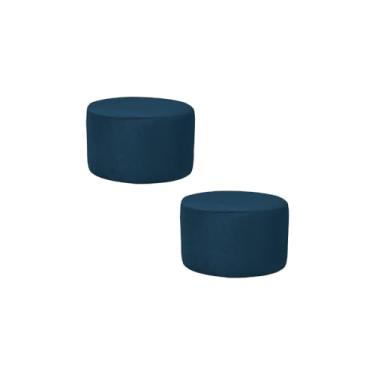 Imagem de Puff Infantil Encantos Banqueta Multiuso Para Quarto Espaço Kids Sala pés antiumidade - Banco Redondo/Suede - Cores (2 ENCANTUS AZUL)