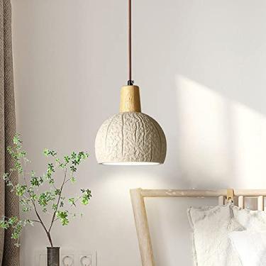 Imagem de Luminária pendente de concreto cimentício, estilo industrial, com cúpula de cimento, ideal para restaurantes, bares, salas de estar, quartos, ilhas de cozinha e ambientes rústicos. Dimensões