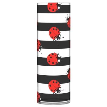 Imagem de CEBUGI Vaso de flores animais vermelhos 10 cm x 30 cm Vaso cilíndrico para flores, vaso transparente inquebrável para decoração de casa de festa de casamento