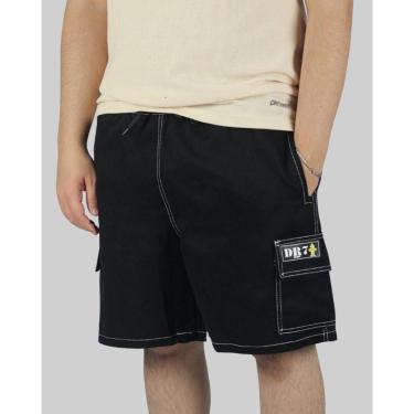 Imagem de Bermuda DR7 Street Cargo White Line Logo Hidrante - Preto-Unissex